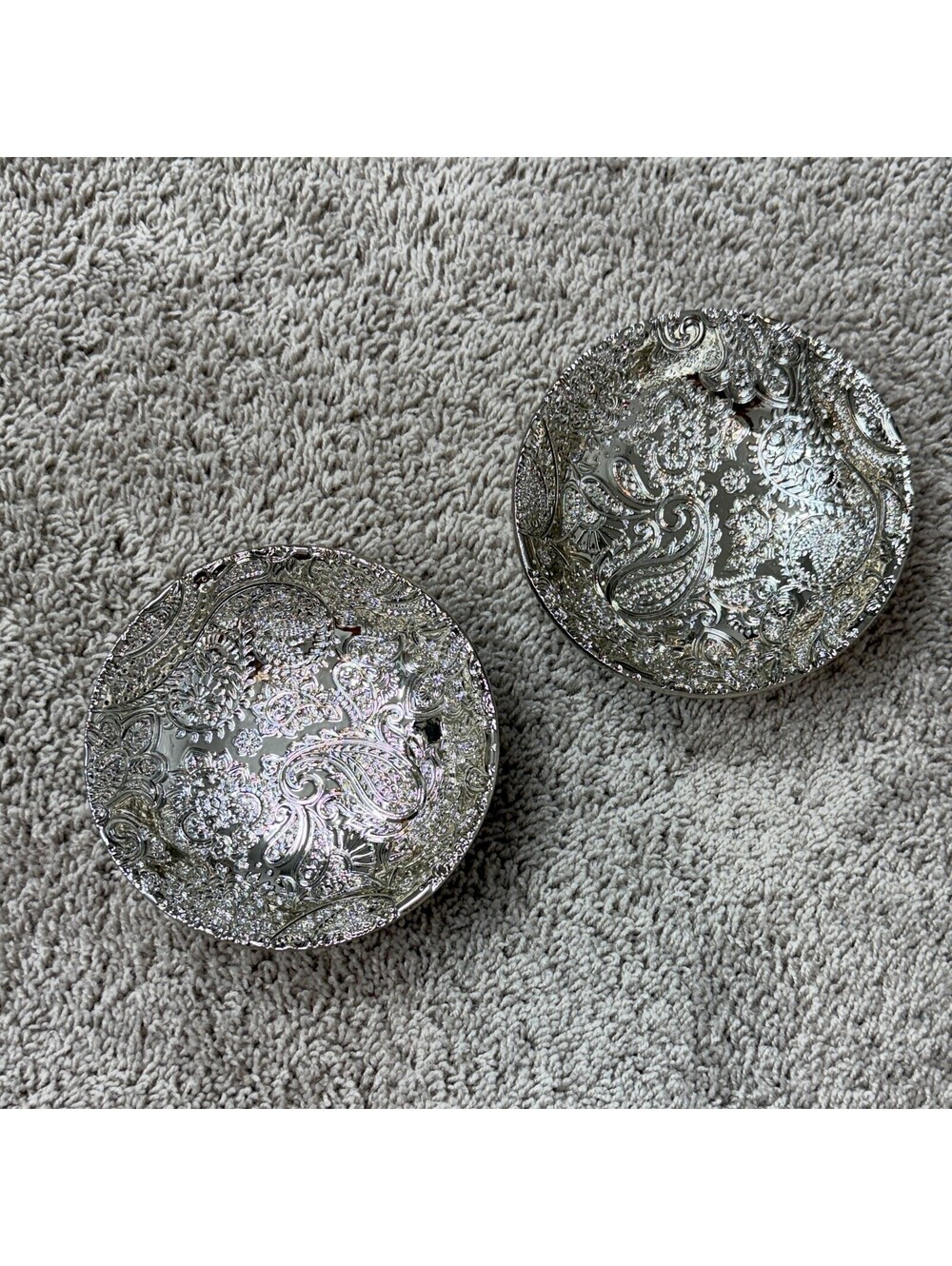 Ashland Into The West Decorative Silver Trinket Tray Bowls Set of 2